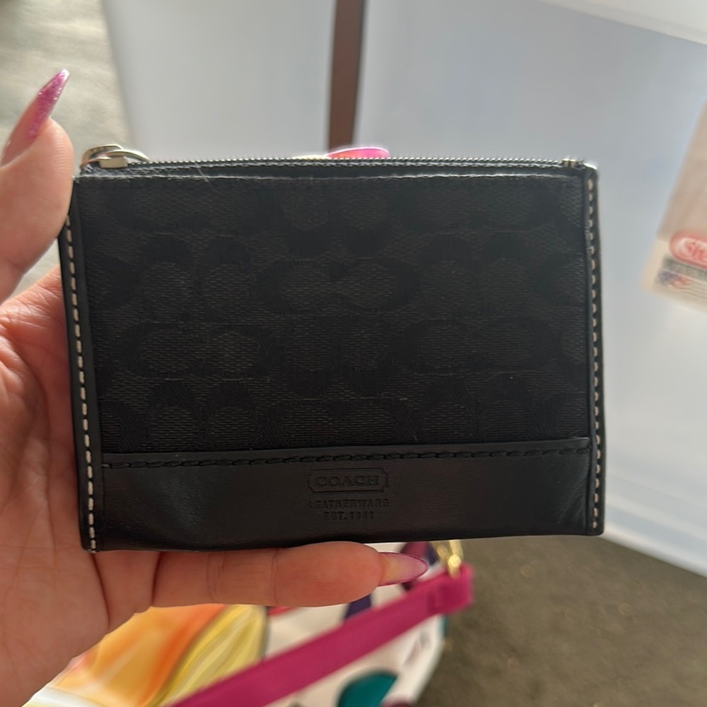 Coach Black Leather Card Wallet